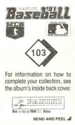 1991 Panini Stickers #103 Lenny Dykstra Back