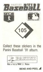 1991 Panini Stickers #105 Von Hayes Back