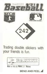 1991 Panini Stickers #242 Brian Harper Back