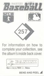 1991 Panini Stickers #257 White Sox Logo Back