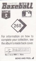 1991 Panini Stickers #268 Roberto Kelly Back