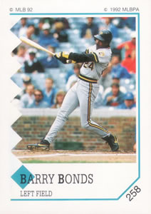 1992 Panini Stickers #258 Barry Bonds Front