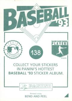 1993 Panini Stickers #138 Ozzie Guillen Back