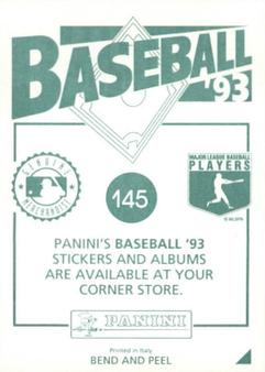 1993 Panini Stickers #145 Scott Sanderson Back