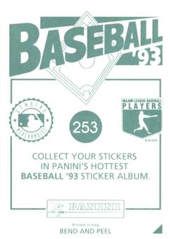 1993 Panini Stickers #253 Bobby Bonilla Back