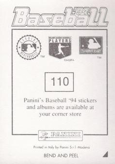 1994 Panini Stickers #110 Mark McGwire Back