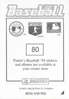 1994 Panini Stickers #80 Darryl Hamilton Back