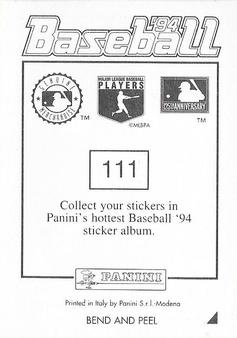 1994 Panini Stickers #111 Troy Neel Back