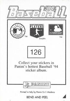 1994 Panini Stickers #126 Julio Franco Back