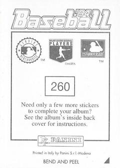 1994 Panini Stickers #260 Rod Beck Back