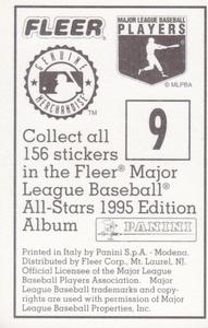 1995 Fleer Panini Stickers #9 Marvin Freeman Back