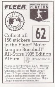 1995 Fleer Panini Stickers #62 Barry Larkin Back