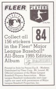 1995 Fleer Panini Stickers #84 Jay Buhner Back