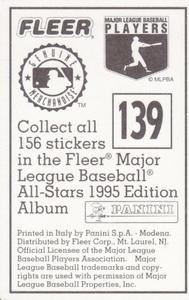 1995 Fleer Panini Stickers #139 Atlanta Braves Back