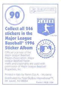 1996 Panini Stickers #90 Roger Cedeno Back