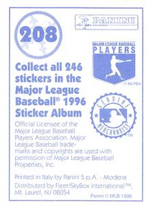1996 Panini Stickers #208 Chili Davis Back