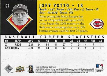 2008 Upper Deck Timeline #177 Joey Votto Back