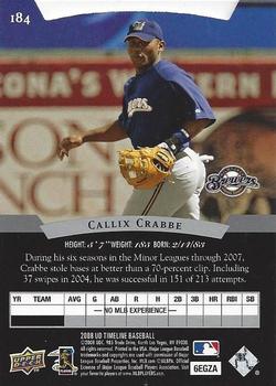 2008 Upper Deck Timeline #184 Callix Crabbe Back
