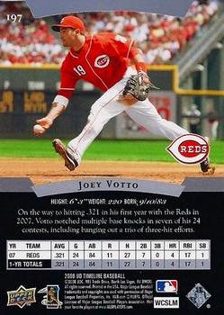 2008 Upper Deck Timeline #197 Joey Votto Back