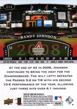 2008 Upper Deck Timeline #212 Randy Johnson Back