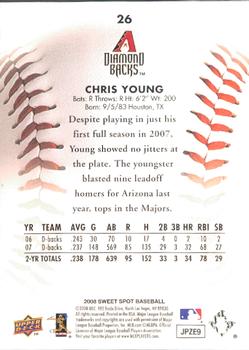 2008 Upper Deck Sweet Spot #26 Chris B. Young Back