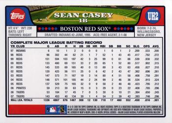 2008 Topps Updates & Highlights #UH2 Sean Casey Back