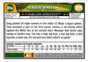 2008 Topps Updates & Highlights #UH170 Greg Smith Back