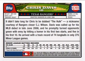 2008 Topps Updates & Highlights #UH231 Chris Davis Back