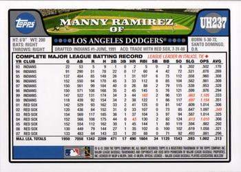2008 Topps Updates & Highlights #UH237 Manny Ramirez Back