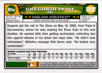2008 Topps Updates & Highlights #UH267 Gregorio Petit Back