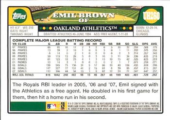 2008 Topps Updates & Highlights #UH260 Emil Brown Back