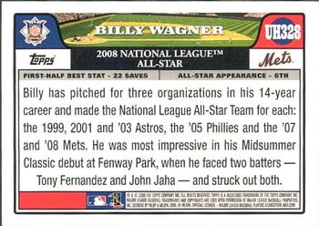 2008 Topps Updates & Highlights #UH328 Billy Wagner Back