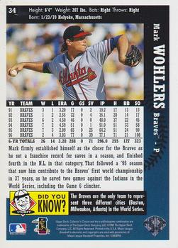1997 Collector's Choice #34 Mark Wohlers Back
