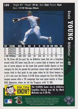 1997 Collector's Choice #189 Ernie Young Back