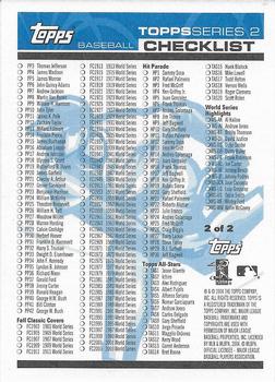 2004 Topps - Checklists (Series Two) #2 Checklist Blue: 706-733 and Inserts Back