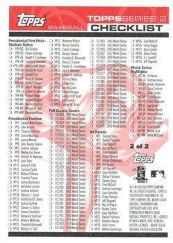 2004 Topps - Checklists (Series Two) #2 Checklist Red: 695-733 and Inserts Back