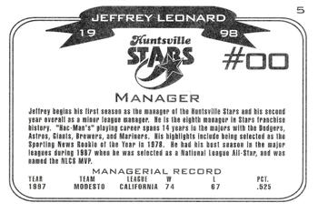 1998 Huntsville Stars #5 Jeffrey Leonard Back