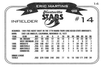 1998 Huntsville Stars #14 Eric Martins Back