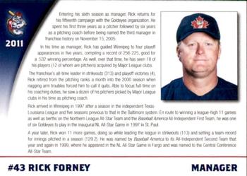 2011 Winnipeg Goldeyes #NNO Rick Forney Back