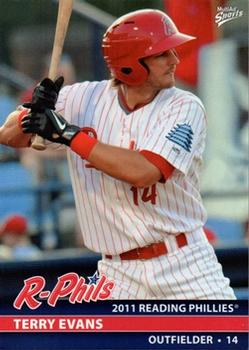2011 MultiAd Reading Phillies #10 Terry Evans Front