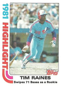 1982 Topps #3 Tim Raines Front