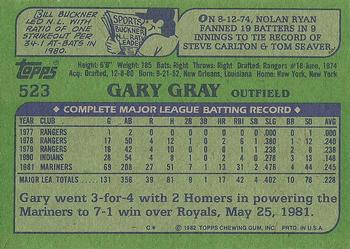 1982 Topps #523 Gary Gray Back