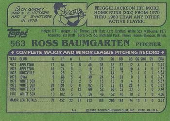 1982 Topps #563 Ross Baumgarten Back