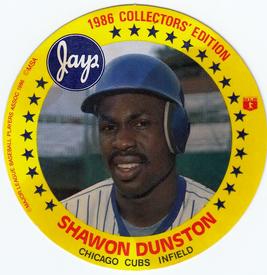 1986 Jays Discs #NNO Shawon Dunston Front