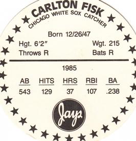 1986 Jays Discs #NNO Carlton Fisk Back
