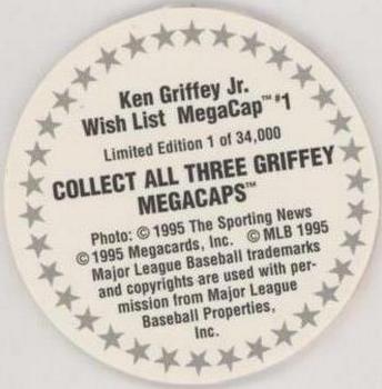 1995 Megacards Ken Griffey Jr. Wish List - MegaCap #1 Ken Griffey Jr. Back