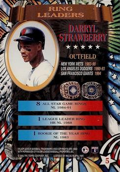 1995 Stadium Club - Ring Leaders Members Only #5 Darryl Strawberry Back
