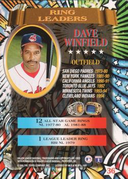 1995 Stadium Club - Ring Leaders Members Only #36 Dave Winfield Back