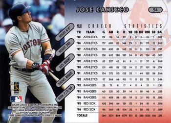 1997 Donruss #54 Jose Canseco Back