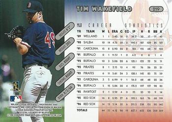 1997 Donruss #219 Tim Wakefield Back